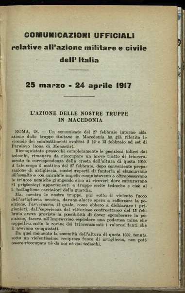 Il diario della nostra guerra : bollettini ufficiali dell'esercito e della marina